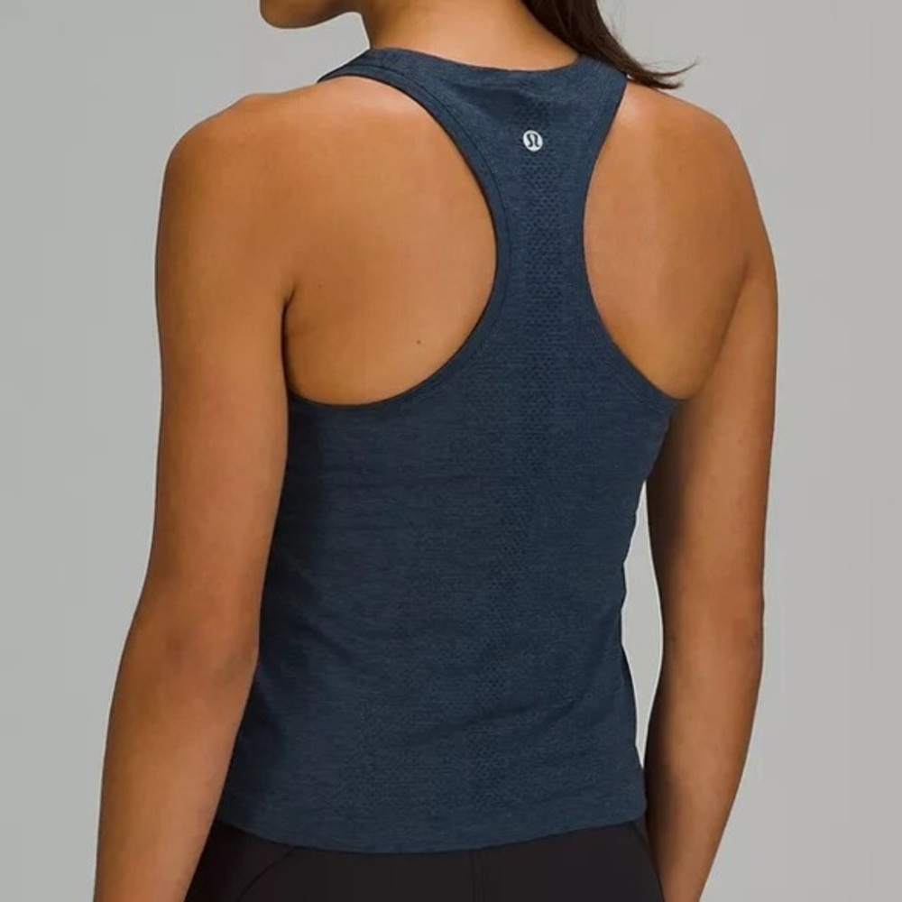 Lululemon EUC Swiftly Tech Racerback Tank Top 2.0 Waist Length Size 10 Blue - Picture 2 of 15